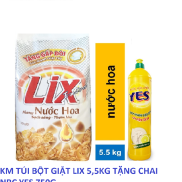 HCM TẶNG KM Bột giặt Lix 5,5kg Hương Nước Hoa tặng Nước rửa chén YES 750g