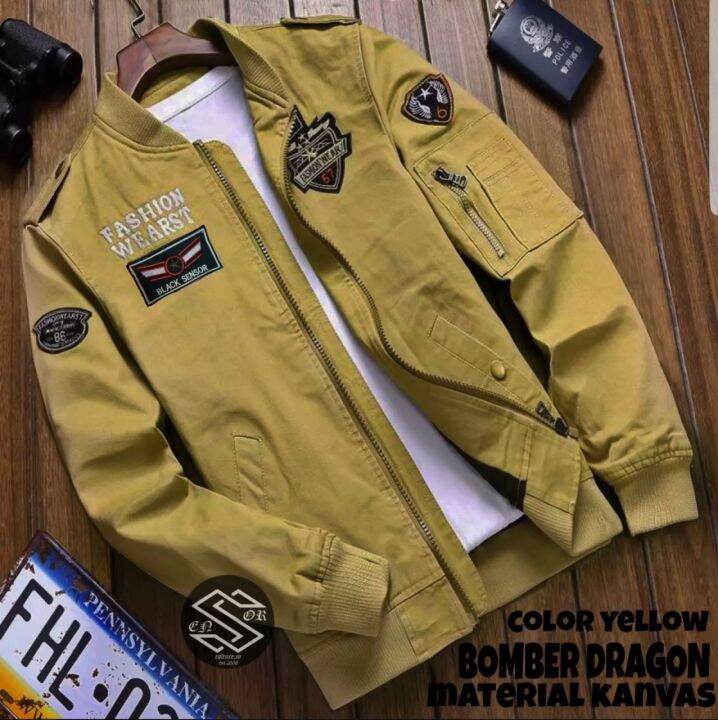 jaket bomber polos label bordir sensor