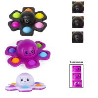 【CW】 Squid Push Fidget Silicone Reliver Stress Game Keychain Flip Change Face Shift Anti-Stress Spinner Popsits