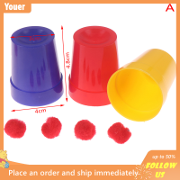 【Youer】 ของเล่นสามถ้วยและลูกบอลมายากลขนาดกลาง/ใหญ่อุปกรณ์ประกอบฉากมายากล