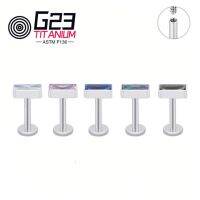 [ขายดี] G23หรู ASTM F136ไทเทเนียม16G คริสตัลเกลียวภายในสตั๊ดเจาะจมูกกระดูกอ่อนริมฝีปาก Labret เจาะหูใบหูกระดูกอ่อน