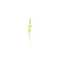 ake ake Zeuss Thunderbolt pendant - 24 Karat Gold จี้เงินแท้ 925 แกะมือขัดเงา ชุบทองคำแท้ 24 กะรัต ลายมงกุฏสายฟ้าเทพซุสยุคกลาง