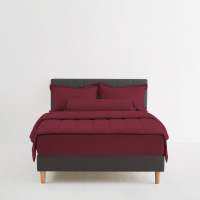 SB Design Square LOTUS ผ้าปู3.5ฟุต3ชิ้นพร้อมผ้านวม100x90 รุ่น ATTITUDE ลาย LAT-BURGUNDY (106.68x198x35.56 ซม.)