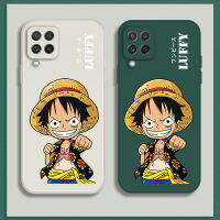 เคส samsung a22 5g ใหม่ๆ case เคสซิลิโคนเหลวการ์ตูน Luffy การ์ตูน Luffys กันกระแทก Flocking ฝาครอบโทรศัพท์ป้องกัน