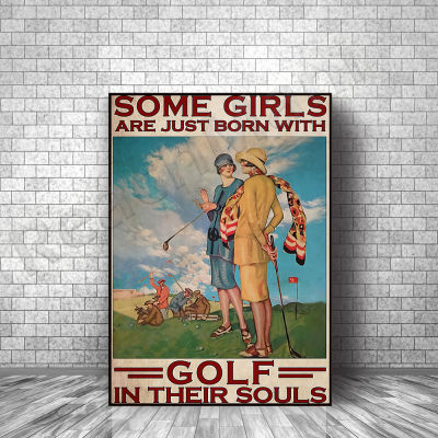 Golf In Girls Souls Vertical Poster, Golfer Poster Home Decor