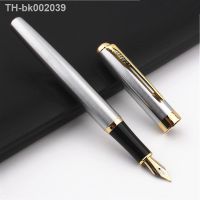 ☑┋ Baoer 388 Classic Stainless steel Business Medium Nib Fountain Pen new Silver Golden Trim