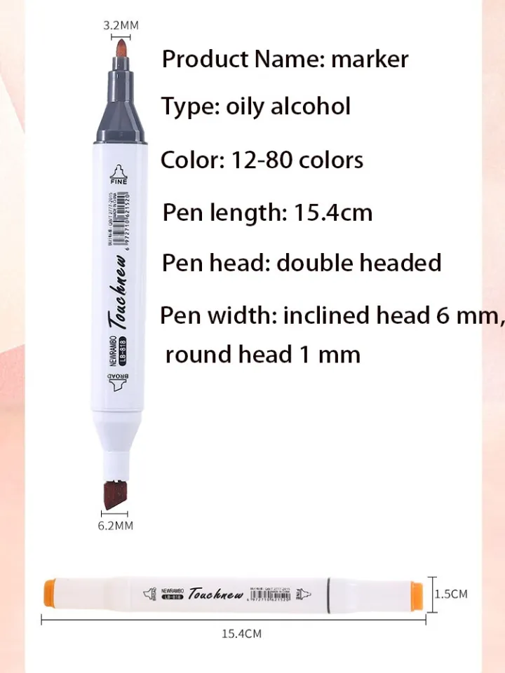 12-80 Colors Paint Marker Art Marker Alcohol Felt Pen Sketching Marker Dual  Tip Art Marker School Supplies Drawing Pen with Bag