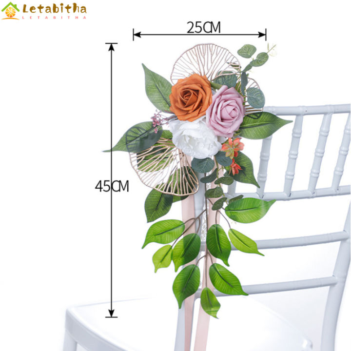 letabitha-เก้าอี้ดอกกุหลาบเทียม-ช่อดอกไม้เทียมดอกไม้หลากสีสำหรับตกแต่งสถานที่จัดงานเลี้ยงงานแต่งงานกลางแจ้งจัดส่งด่วน
