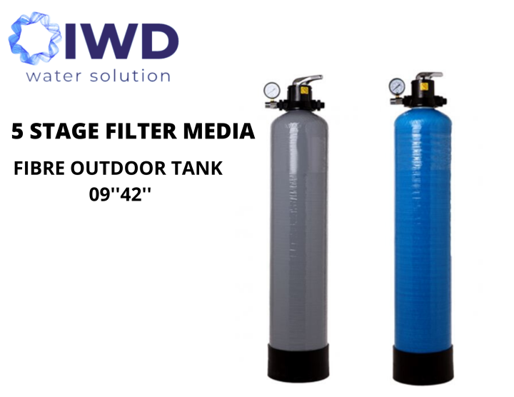 09" x 42" FRP Outdoor Master Fiber Glass / Fiber Water Filter With 5