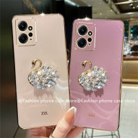 Phone Case เคส Redmi Note12 Note 12S Note 12 Pro Note12 Pro+ Plus 4G 5G เคสร้อนสุดหรูแวววาวเคลือบไรน์สโตนขนมรูปหงส์2023