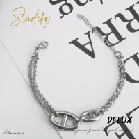 Studify | Delux Bracelet วัสดุไทเทเนียม เบาสวมใส่สบาย ไม่ลอก ไม่ดำ ไม่สนิม เหมาะกับคนแพ้ง่าย