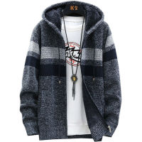 Man Fleece Lined Hoodie Coat Winter Warm Zip Hooded Sweater Jacket Tops Outwear