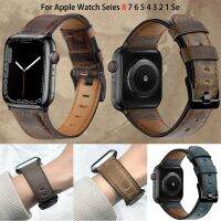 Leather strap For Apple watch band 44mm 41mm 45mm 40mm 42mm 38mm 49mm Retro Cow watchband bracelet iWatch series 8 7 3 4 5 se 6 Straps