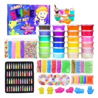 Fluffy Slime Kit 24 Color Slime Supplies Gifts Sensory Stress Relief Toy Slime Charms Glitter Jars Slime Supplies Kit For Kids