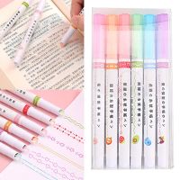 9QSS 6PCS คริสมาสต์ กราฟฟิตี เส้นโค้งเส้น ไฮไลท์เน้นข้อความ เครื่องมือวาดภาพวาด สีสันสดใส ปากกามาร์กเกอร์ หลายรูปทรง รวมแบบบูรณาการ ปากกาเน้นข้อความโค้ง