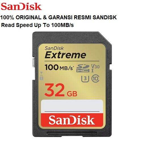 Sandisk extreme sdcard 32gb class 10 sdhc uhs i card lazada indonesia
