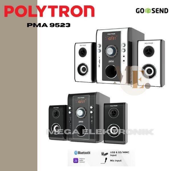 POLYTRON PMA 9523 w/b Multimedia Speaker BLuetooth USB Radio FM
