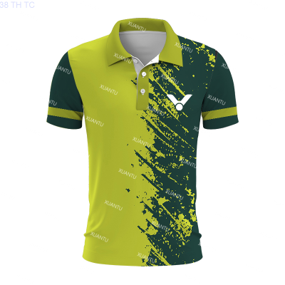 【high quality】  New Quick Dried Stripe Sports Table Tennis Apparel T-shirt with Selagan Badminton Logo, Womens Sports Polo Shirt