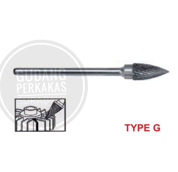 Mata Bor Tuner Panjang Mm Type G Porting Tungsten Carbide Rotary Burr Bor Cunner Bor Cun Bor