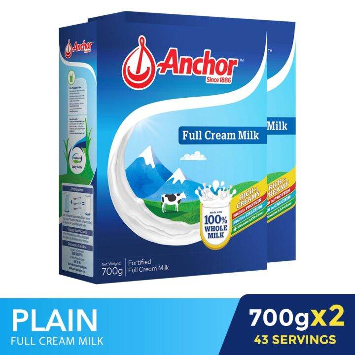 Anchor Full Cream Milk Powder Plain 700G x2 | Lazada PH