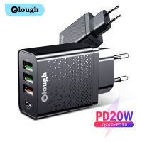 [ใหม่2023] Elough Quick Charge 4.0 USB ที่ชาร์จสำหรับไอโฟน13 12 Xiaomi Redmi Poco X3 Samsung PD 20W ประเภท C Fast Charging ที่ชาร์จมือถือติดกำแพง