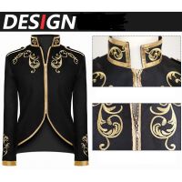 Halloween cosplay Costume Jacket Coat Plus Size 5XL Golden Embroidery King Prince Renaissance