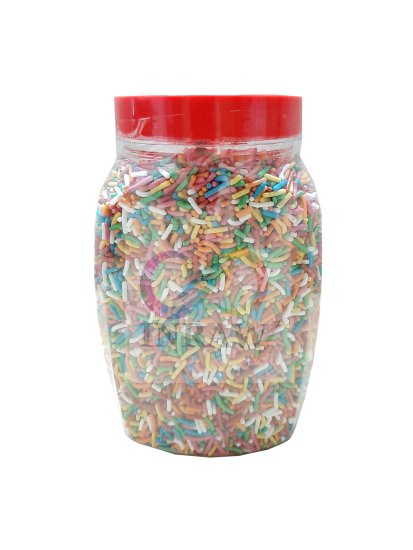 Socola cốm màu trang trí bánh hũ 500g - rainbow chocolate sprinkles jar - ảnh sản phẩm 1