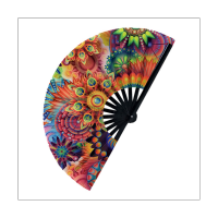 Folding Fan Handheld Nylon Cloth Foldable Hand Fan Chinese Fan Festival Decoration Craft Party Favors