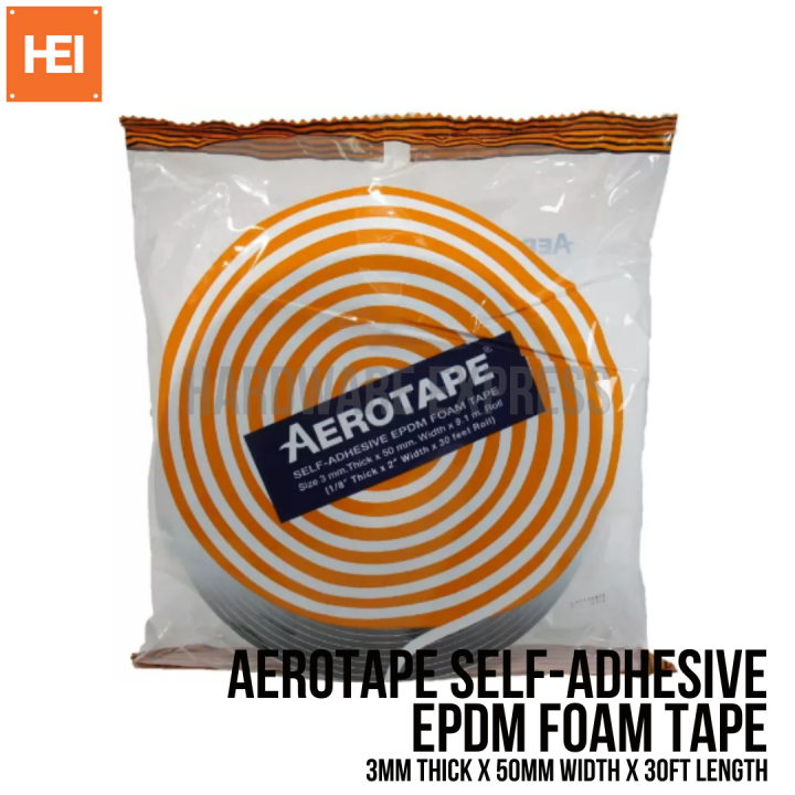 Aerotape SelfAdhesive EPDM Foam Tape 2" Width x 30ft Lazada PH