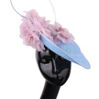 【hot】♞∈✶  Ladies Fascinators Millinery Hat Wedding Sinamay Wide Brim Kentucky Headpiece Church Hair Accessories