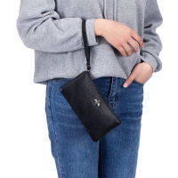 Genuine Leather Wallet Women Brand Handbag Purse Transparent Touch Screen Phone Holder Zipper Clutch Bags Small Wristlet Wallets