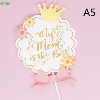 ?【Lowest price】HOMA Happy Mothers Day ดอกไม้ตกแต่งแม่วันของขวัญวันเกิดเค้กตกแต่ง