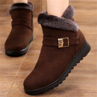 2021 Winter Warm Mid Celf Boots Fashion Soft Solid Color Women Snow Boots Casual Flats Velvet Zipper Ladies Footwear Mujer Boot