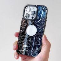 Case iphone 【Circuit Diagram/Metal Big Camera Hole/Hard Case】 for iphone 14 13 pro max case