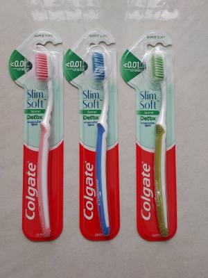 แปรงสีฟัน คอลเกต สลิมซอฟท์ สไปรัล ดีท็อกซ์ 1 ชิ้น Colgate Slim Soft Spiral Detox (ขอสงวนสิทธิ์ในการเลือกสี สินค้าคละสีในแพ็ค)