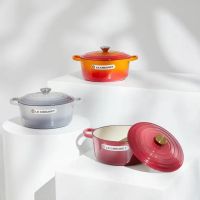 le creuset วงกลม 24cm สตูว์ สตูว์ หม้อผักกาด