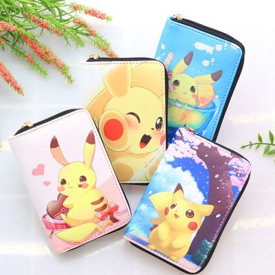 （Layor wallet） ใหม่ Pikachu กระเป๋าสตางค์แบบมีซิปสั้น Pikachu พิมพ์ลายการ์ตูนน่ารักผู้ชายผู้หญิงกระเป๋าเก็บของ Dompet Koin ของขวัญที่ใส่การ์ดขนาดเล็ก