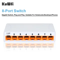 Kuwfi 48V POE Network Switch 10/100Mbps Ethernet Switch RJ45 Injector  Switcher With 4 Port For IP Camera/Wireless AP/Wifi Router
