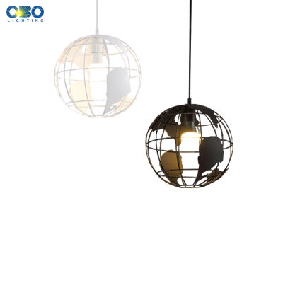 Vintage Pendant Lamp Iron Creative Globe Indoor Shop American Pendant Light Coffee House Lighting E27 Lamp Base 110-240V