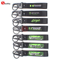 รถจักรยานยนต์ใหม่สายเย็บปักถักร้อยพวงกุญแจ Keyring สำหรับ Kawasaki Ninja 300 400 650 636 1000SX ZX10R ZX 10RR NINJA Z H2 SE ER6N Z650 Z900 Z400 Z250 Z800 Z300 KLX230 Versys 1000 Vulcan S W800 Motocross พวงกุญแจพวงกุญแจ