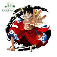 EARLFAMILY 13ซม. X 12.6ซม. สำหรับ Monkey D Luffy รถสติกเกอร์รถป้องกันรอยขีดข่วนกันน้ำ VAN สติ๊กเกอร์ติดรถ