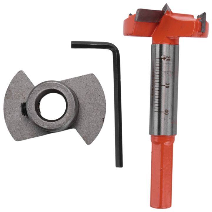 Hinge Jig Drill Guide Set Hex Handle Adjustable 35mm Forstner Bit