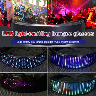 Winstong LED Luminous แว่นตา USB ชาร์จ Neon Party แว่นตาปรับแต่งรูปแบบสำหรับไนท์คลับคริสต์มาสวันเกิด DJ ตกแต่งฮาโลวีน