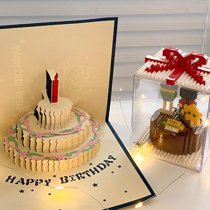 sabai-sabai-พร้อมส่ง-บัตรอวยพรวันเกิด-3d-รูปร่างเค้ก-การออกแบบแกะสลักกลวง-การ์ดวันเกิด-ใช้สำหรับอวยพรวันเกิด
