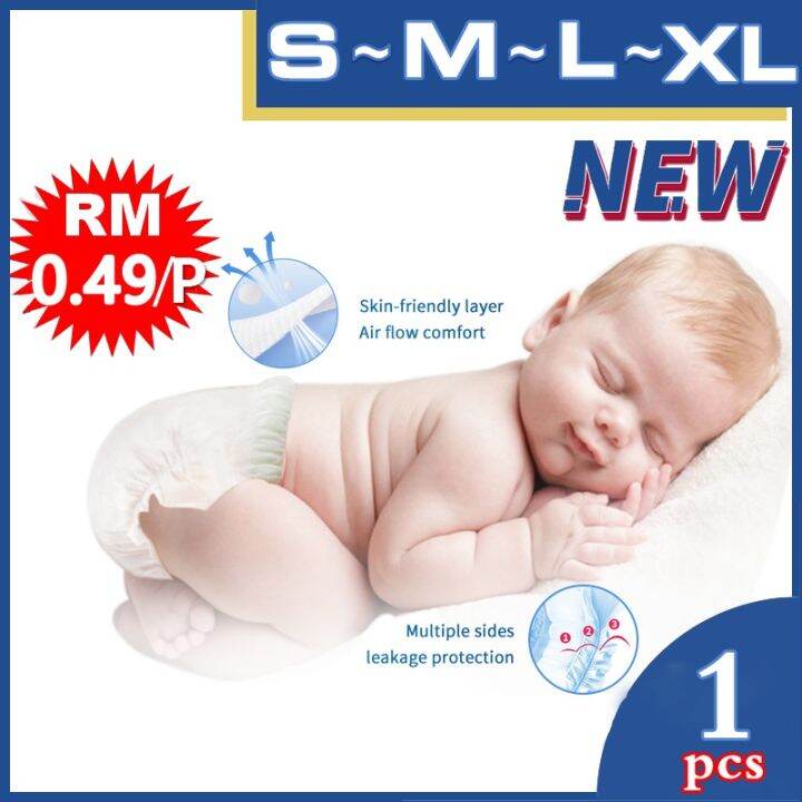 Baby Diapers S/M/L/XL/Leakproof/Newborn Baby Diapers （1Pcs ） Lazada