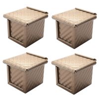 Loaf Pan with Lid Nonstick Bread Toast Mould Mini Square Toast Box for Home Baking Perfect Baking Set 4Pcs