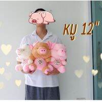 ตุ๊กตาหมู 12" มี 3 สี แบบสวย ตัวโต ยัดใยสังเคราะห์ นุ่ม ราคาถูก