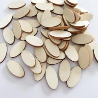 【YF】⊕℗♤  100pcs oval Wood chips wooden board Material