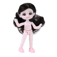 New Mini 14cm Pocket Doll Cute Baby 1/12 Bjd Small Girl 14 Joints Movalbe Ob11 Body Dress Up Toy