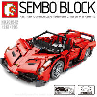 บล็อกตัวต่อรถยนต์ Lamborghini Poison Veneno SEMBO BLOCK 701942 จำนวน 1213 ชิ้น